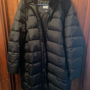 Lands' End Women's Classic Black Puffer Coat